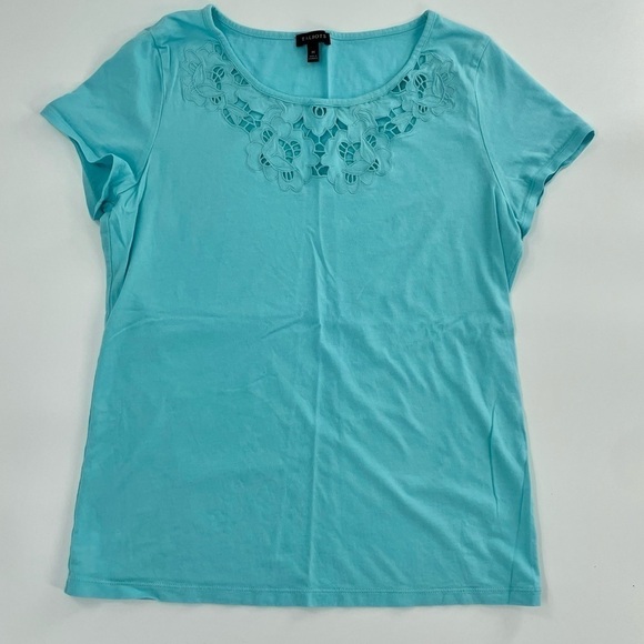 Talbots Modal Viscose Floral Cut Out Top NWOT - Picture 1 of 8